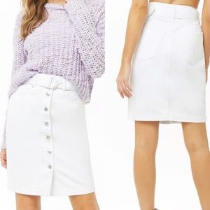💋BRAND NEW Knee Length Denim Button Down Skirt